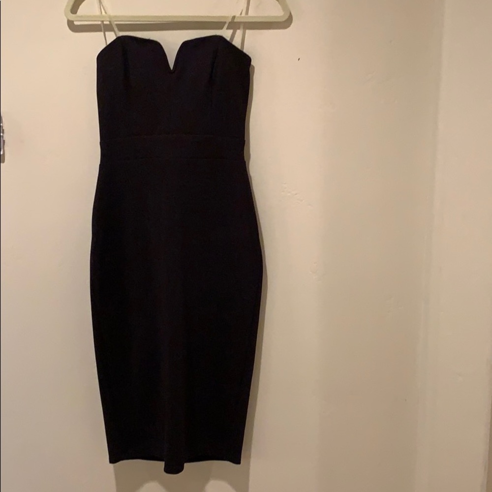 Black strapless dress